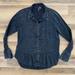 Anthropologie Tops | Anthro Pilcro Dark Wash Chambray Button Down Shirt | Color: Black/Blue | Size: Xxs