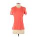 Adidas Active T-Shirt: Orange Solid Activewear - Women's Size Small