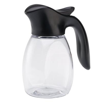 Service Ideas 10 oz Syrup Saver Round Dripcut Server - Black Lid, Clear Plastic, SR10BLC