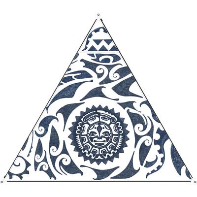 Sonnensegel BENT "Zip-Canvas", blau (neuseeland sonnen druck, rv schwarz), Sonnensegel, B/T: 250cm x 250cm, Polyester, B:250cm T:250cm