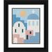 Hershey Moira 15x18 Black Ornate Wood Framed with Double Matting Museum Art Print Titled - Santorini Summer I