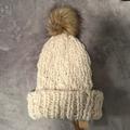 American Eagle Outfitters Accessories | American Eagle Handknit Pompom Beanie | Color: Cream | Size: Os