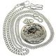 Vintage Watch Necklace Steampunk Skeleton Hand-Winding Mechanical Fob Pocket Watch Pendant Roman Numerical, 202A2 Skeleton Gear Silver Pack of 1, Big