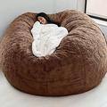 GTYUNZP 5/6/7ft Giant Bean Bag Chair for Adults Washable Jumbo Bean Bag Sofa Sack Chair (no Filling) Living Room Furniture Party Leisure Furry Soft Bean Bag Sofa Cover (Color : Brown, Size : 7FT)