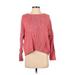 Forever 21 Pullover Sweater: Pink Color Block Tops - Women's Size Small