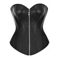 Bslingerie Kunstleder Reißverschluss Bustier Korsett Corsage (S, schwarz)