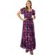 Anaya with Love Ladies Empire Waist Maxi Dress for Women Puffed Short Sleeve Sweetheart Neckline Tiered Long Ruffle for Wedding Guest Purple Size 42