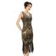 BABEYOND Damen Flapper Kleider voller Pailletten Retro 1920er Party Damen Kostüm Kleid Gold, 3XL