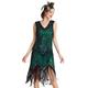 BABEYOND Damen Flapper Kleider voller Pailletten Retro 1920er Party Damen Kostüm Kleid Grün, XXL