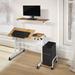 MoNiBloom Rolling Standing Laptop Table w/ Monitor Shelf & Host Rack Wood/Metal in Brown | 40.5 W x 23.5 D in | Wayfair A20-DS-004-NC-WH