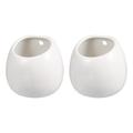 Hemoton 2pcs Hanging Planter Outdoor Round Pots Wall Plant Containers Whiteware Ceramic Succulent Planter Flower Pot Vase without Hole (White)