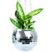 3.9 Disco Ball Planters Reflective Basket Sequin Mirror Ball Flower Pot Disco Planter Plant Hanger Patio Planters for Garden Indoor Outdoor Plants Hanging