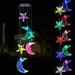 Solar Lamp Color Changing LED Moon-star Wind Chimes Outdoor Home Garden Decor