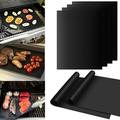 HomChum 6Pcs Grill Mat Set 100% Non-Stick BBQ Grill Mats Heavy Duty Reusable and Easy to Clean - Works on Electric Grill Gas Charcoal BBQ(Black) - 15.75 x 13-Inch