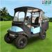 10L0L 4 Passenger Golf Cart Enclosure Fit Club Car Precedent 600D Windproof Waterproof Driving Rain Cover Black