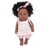 Simulation Doll 12 Inch African Black Baby American Girl Doll Rebirth Doll Vinyl Doll Doll Best Gift For Children Aged 3-6