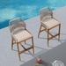 Rosecliff Heights Davan Outdoor 24.8" Counter Stool Set of 2 Upholstered/Metal/Wicker/Rattan in Brown | 39.56 H x 20.67 W x 22.05 D in | Wayfair