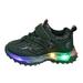 JDEFEG Light Up Shoes for Girls Spring Autumn Non Slip Soft Sole Baby Toddler Led Flashing Lights Shoes Boys Girls Kids Sports Shoes Rainbow Tennis Shoes for Girls Pu Black 29