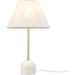 HTYSUPPLY LS-T511-BRS-WHI Diya Table Lamp Brass/White