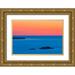 Jaynes Gallery 14x11 Gold Ornate Wood Framed with Double Matting Museum Art Print Titled - Canada-Ontario-Lake Superior Provincial Park Islands in Lake Superior at sunset