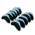 11 Pieces Golf Irons Head Covers Scratch Golf Club Protection Guard Golf Accessories Blue