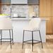 Wade Logan® Argyroula Luxury 25.5" Boucle Bar & Counter Stool Wood/Upholstered/Metal in White | 37 H x 17 W x 21 D in | Wayfair