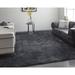 White 36 x 24 x 1.96 in Area Rug - Mercer41 Loman Solid Color Plush Performance Black Shag Rug Polyester | 36 H x 24 W x 1.96 D in | Wayfair