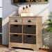 Red Barrel Studio® Haze Rustic Storage Cabinet w/ Two Drawers & Four Classic Rattan Basket for Living Room Wood in Brown | Wayfair