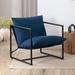 Accent Chair - Trent Austin Design® Reagle Modern Metal Framed Sling Accent Chair Polyester/Metal in Blue/Navy | Wayfair