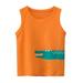 JDEFEG Fit T Shirt Toddler Kids Baby Boys Girls Cartoon Sleeveless Crewneck Vest T Shirts Tops Tee Clothes for Children Color T Shirts Boys Cotton Orange 110