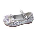 Toddler/Little Girls Mary Jane Sparkly Glitter Pearl Ballerina Flats Big Girl Princess Shoes Slip-on School Party Dress Shoes