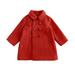 Toddler Kids Girls Trench Coat Winter Windproof Warm Casual Elegant Buttons Jacket Dress Coat Jacket Trench Pocket Long Warm Peacoat Outerwear Solid Color Woollen Coat Jacket