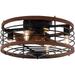 Miumaeov 18in Rustic Ceiling Fan Light With Remote 6-speed Enclosed Farmhouse Ceiling Fan With Reversible Motor Metal Industrial Vintage Ceiling Fan Flush Mounted 5 Blades