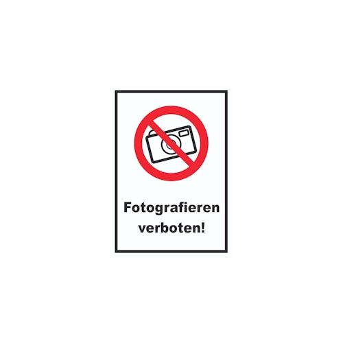 Fotografieren verboten Schild Keine Photos A0 (841x1189mm)