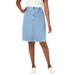 Plus Size Women's True Fit Stretch Denim Short Skirt by Jessica London in Light Wash (Size 20)