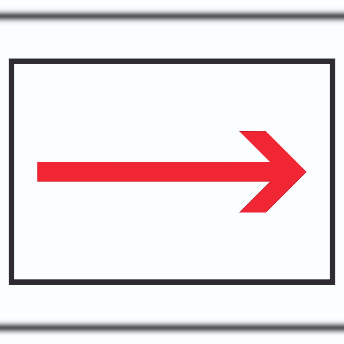 Richtungspfeil rechts Schild waagerecht rot weiss schwarz Pfeil A1 (594x841mm) Image