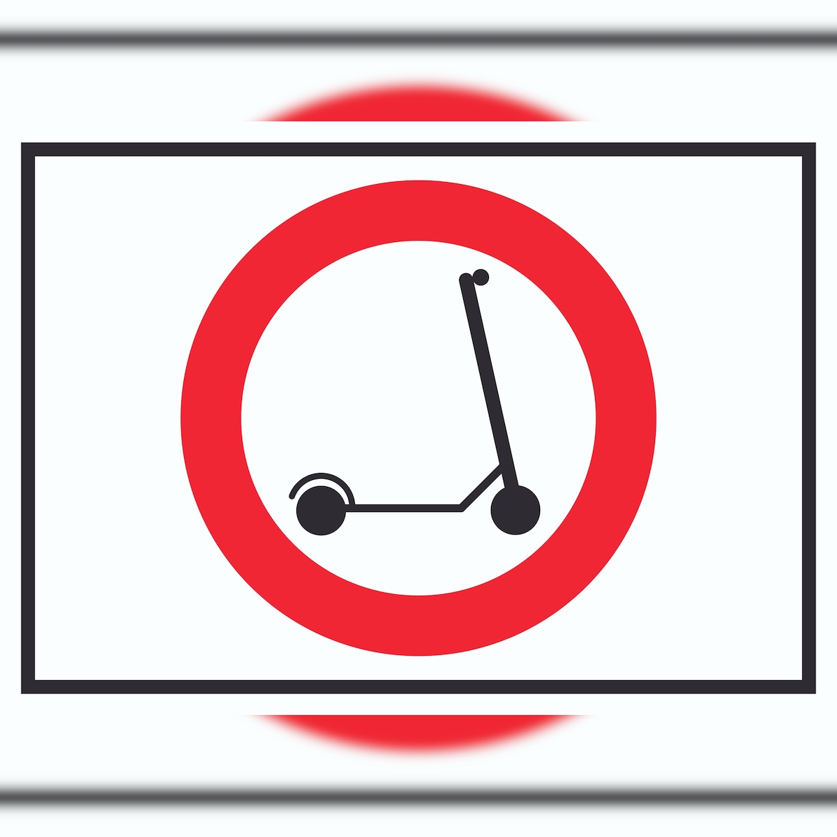 E- Scooter Durchfahrt verboten Symbol Schild Elektro -Tretroller Roller A2 (420x594mm) Image