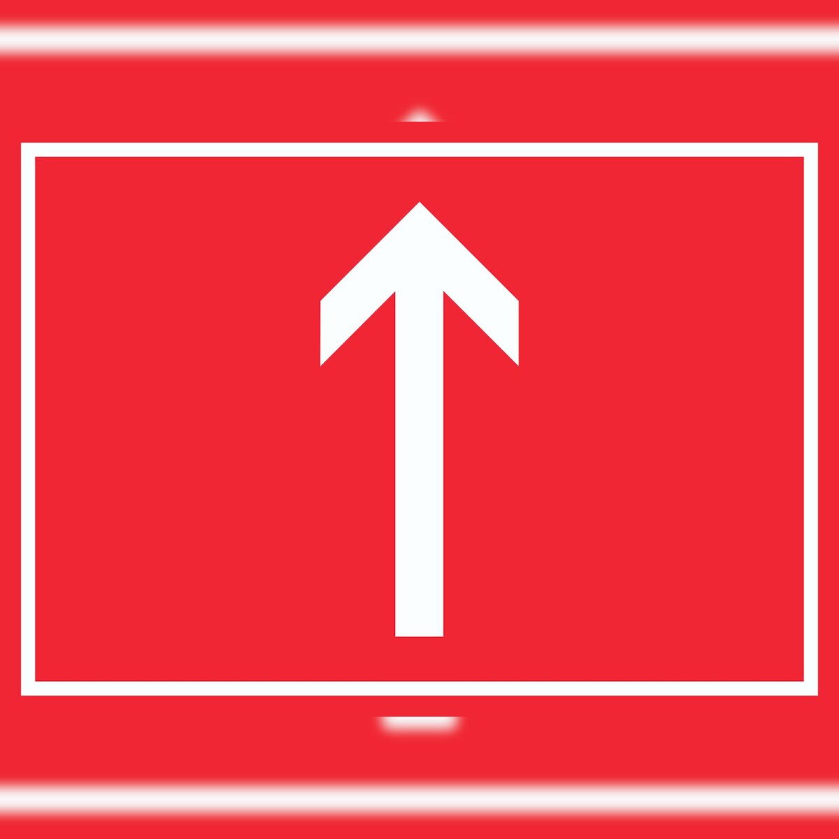 Richtungspfeil hoch Schild waagerecht weiss rot Pfeil A0 (841x1189mm) Image