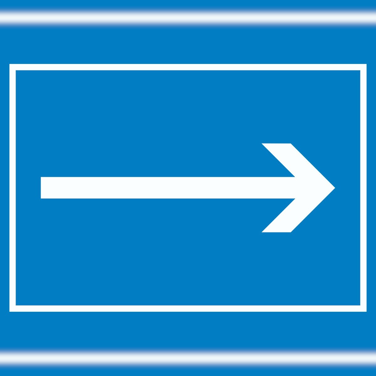 Richtungspfeil rechts Schild waagerecht weiss blau Pfeil A2 Rückseite selbstklebend Image