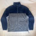 Columbia Jackets & Coats | Columbia Fleece Jacket Mens Large Long Sleeve Blue Grey Embroidered Logo | Color: Blue/Gray | Size: L