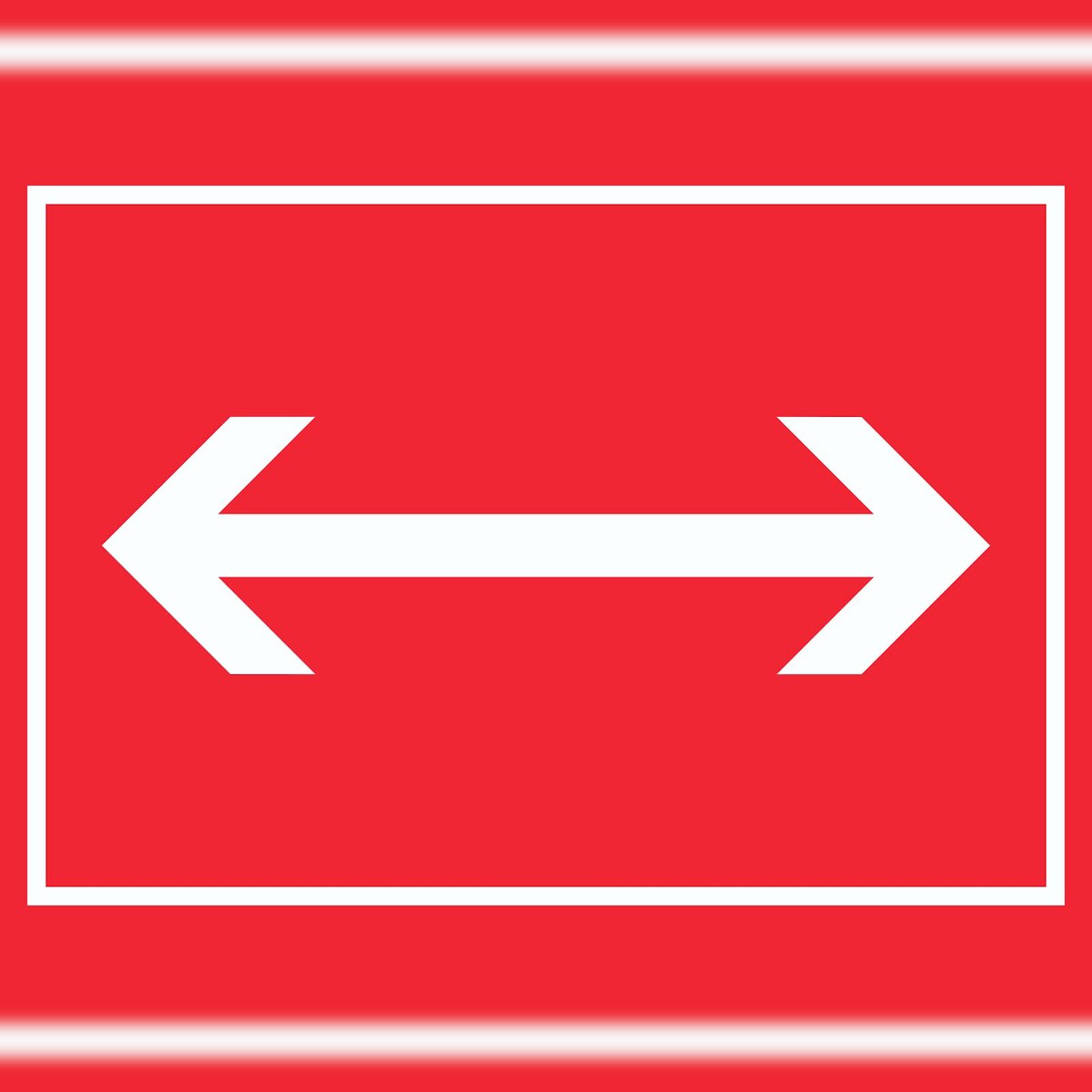 Richtungspfeil rechts links Schild waagerecht weiss rot Pfeil A0 Rückseite selbstklebend Image