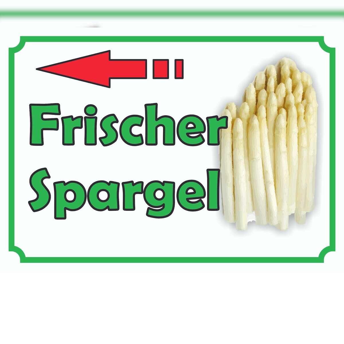 HB-Druck Verkaufsschild Schild Spargel links A2 (420x594mm) Image