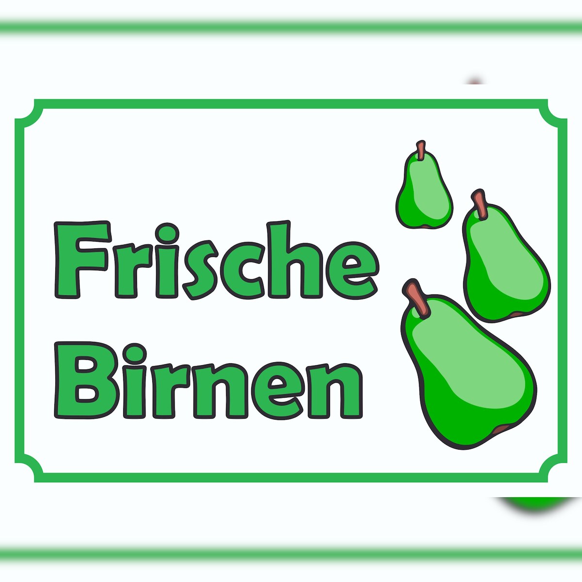 Verkaufsschild Schild Frische Birnen zu verkaufen A0 Rückseite selbstklebend Image