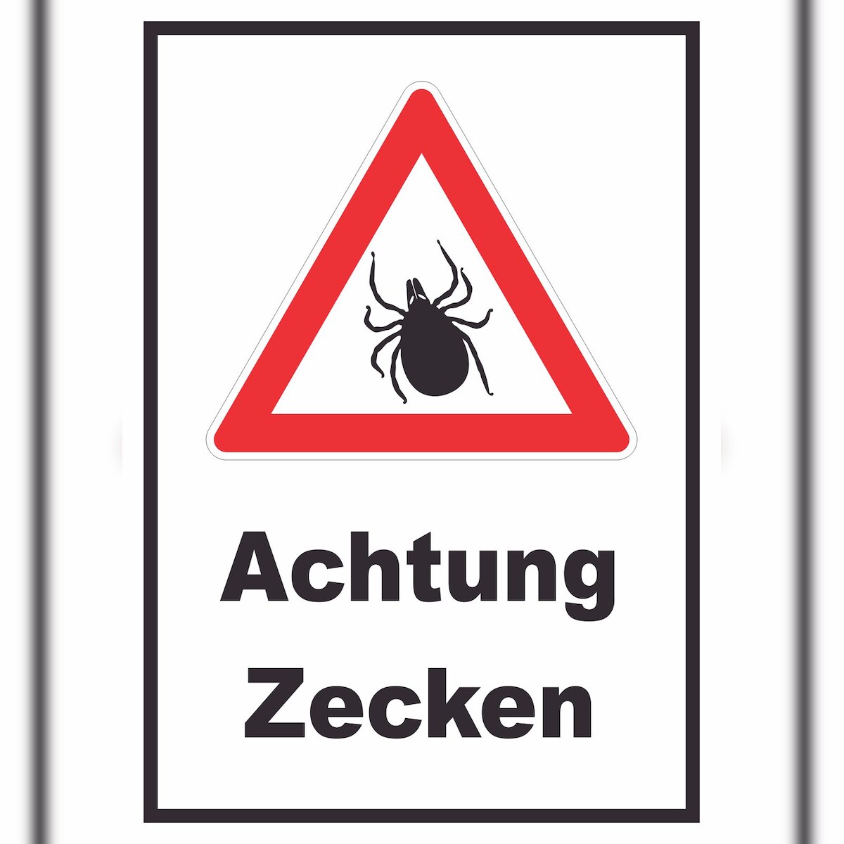 Achtung Zecken Schild A2 Rückseite selbstklebend Image