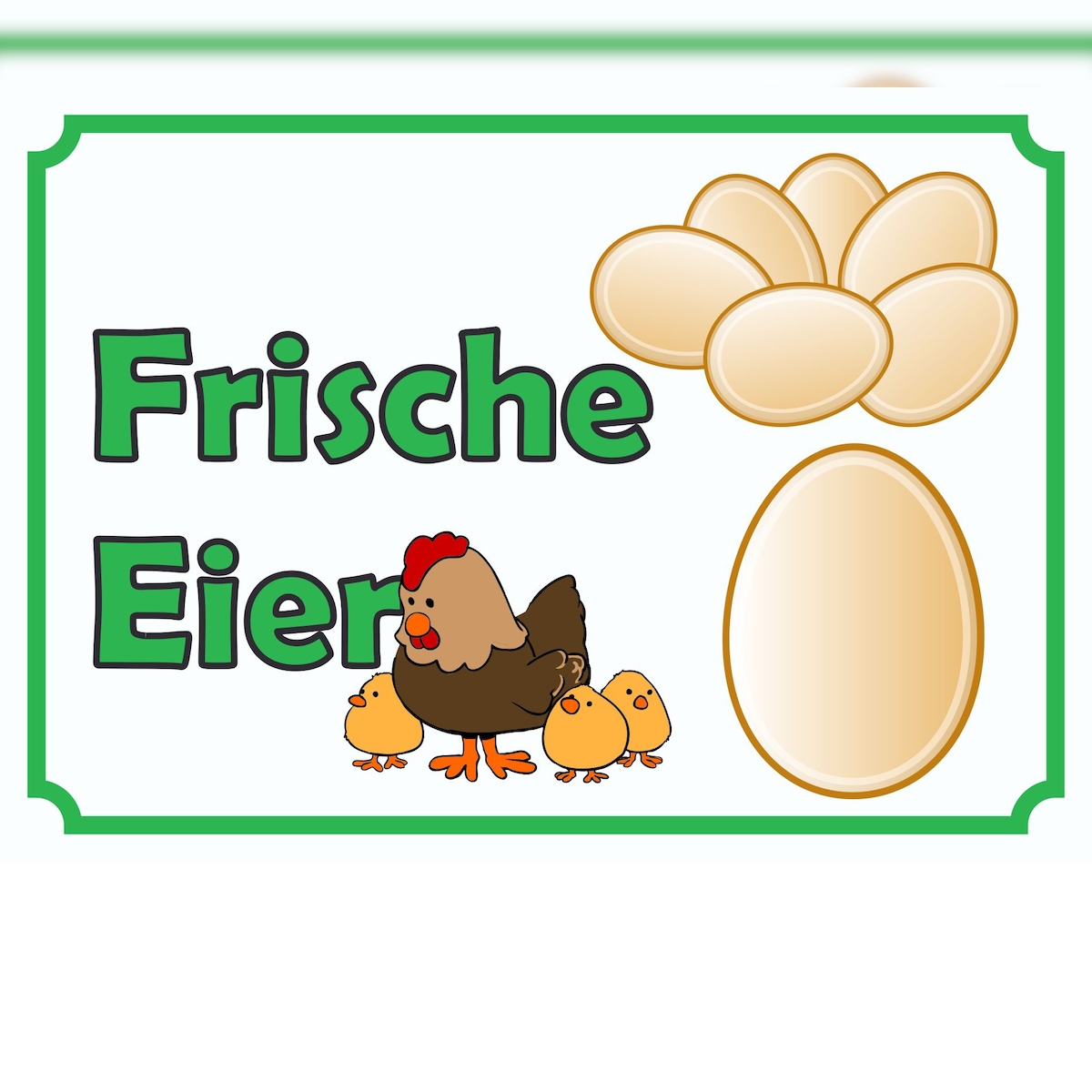 Verkaufsschild Schild Eier A2 Rückseite selbstklebend Image