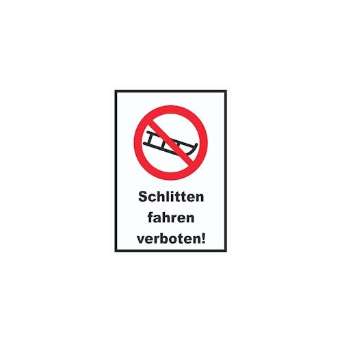Schlitten fahren verboten Schild A0 (841x1189mm)
