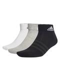 adidas, Cushioned Sportswear Ankle Socks 6 Pairs, Socken, Mittel Graue/Weiß/Schwarz, M, Unisex-Adult