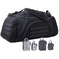 Tactical Duffle Bag MOLLE Gear Bag with 4 Modular Gear Organizers Packing Cubes. Ideal for Hunting, Shooting Range, Law Enforcement, Camping, Travel. 65L, Black, L