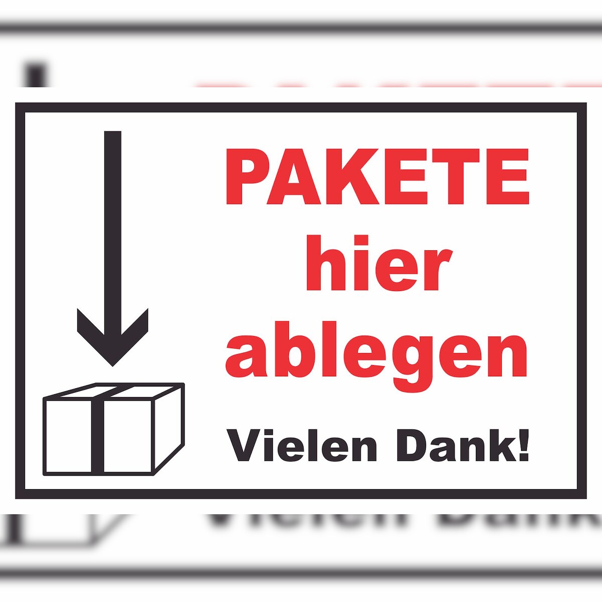 Pakete hier ablegen Schild A2 (420x594mm) Image