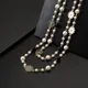 Long collier de perles pour femme célèbre designer bijoux AndrFlower pendentif sautoir pull